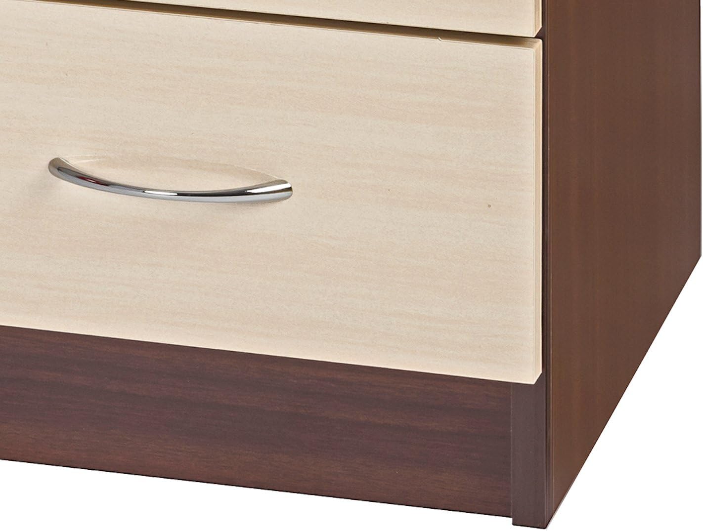 Alpha Supreme Effect Dressing Table, Wood, Crème/Dark Walnut, 72 x 99 x 39.5 cm