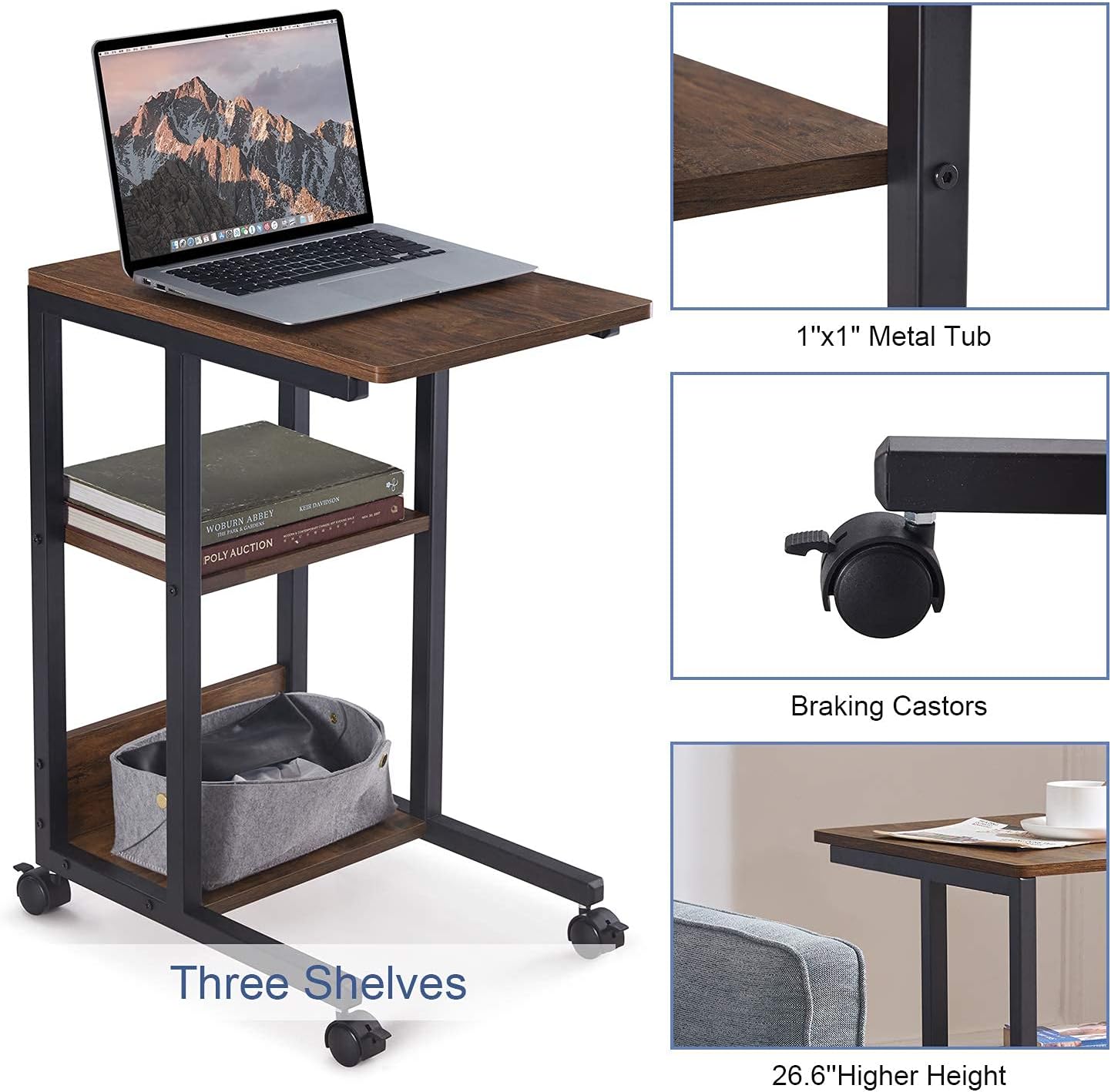 Woodx Side C Table Snack End Tables for Living Room