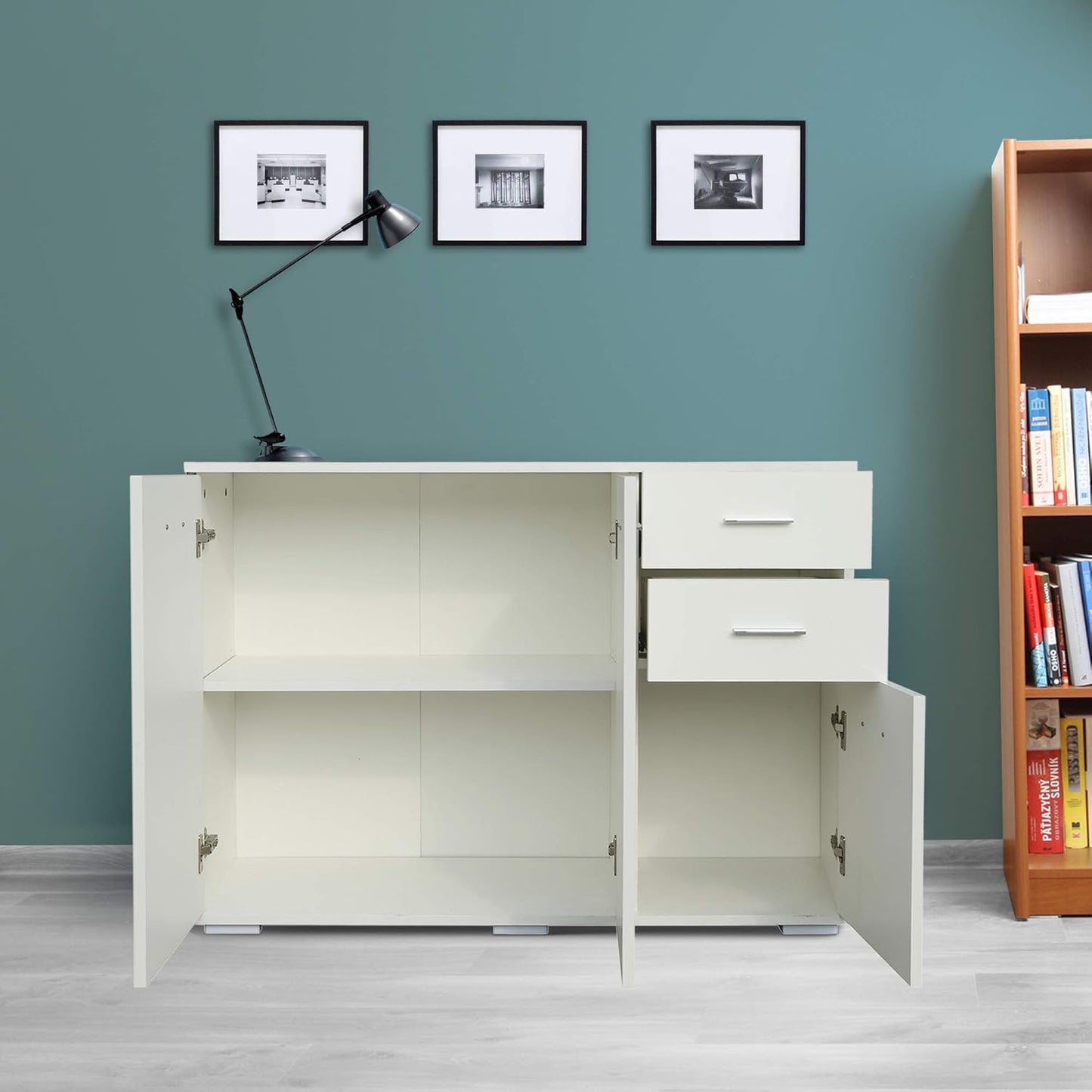 YJGET Mobile File Cabinet with 3 Drawers,Office Cabinet with Lock & Wheels for Storage A4,Letter,File Folders,Wood Storage Filing Cabinet for Home Office,White