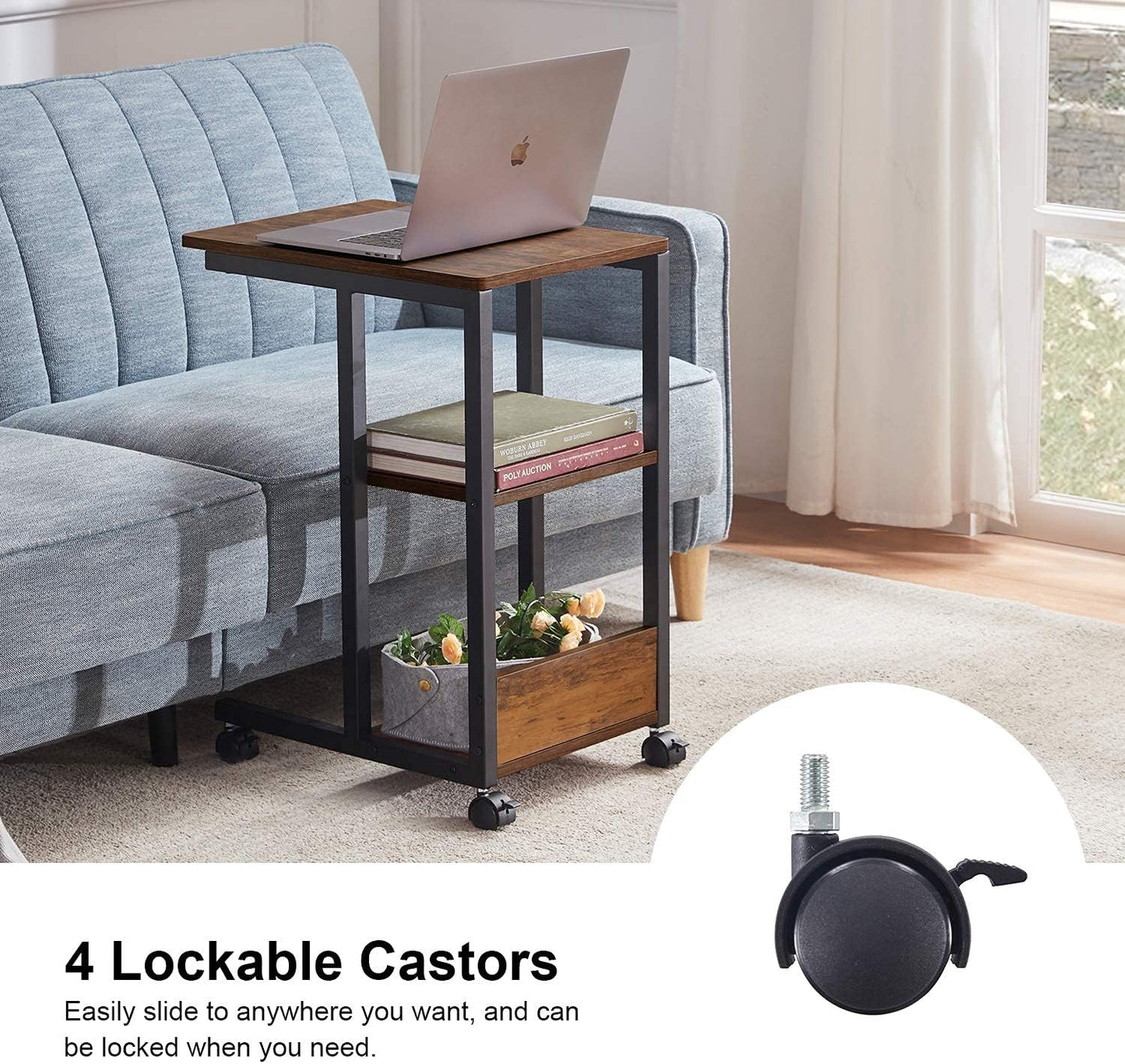 Woodx Side C Table Snack End Tables for Living Room
