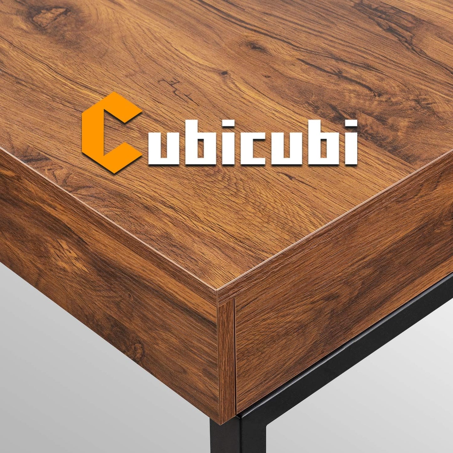 CubiCubi Computer Small Desk, 40 inches with 2 Storage Drawers for Home Office Writing Desk, Makeup Vanity Console Table, Dark Rustic