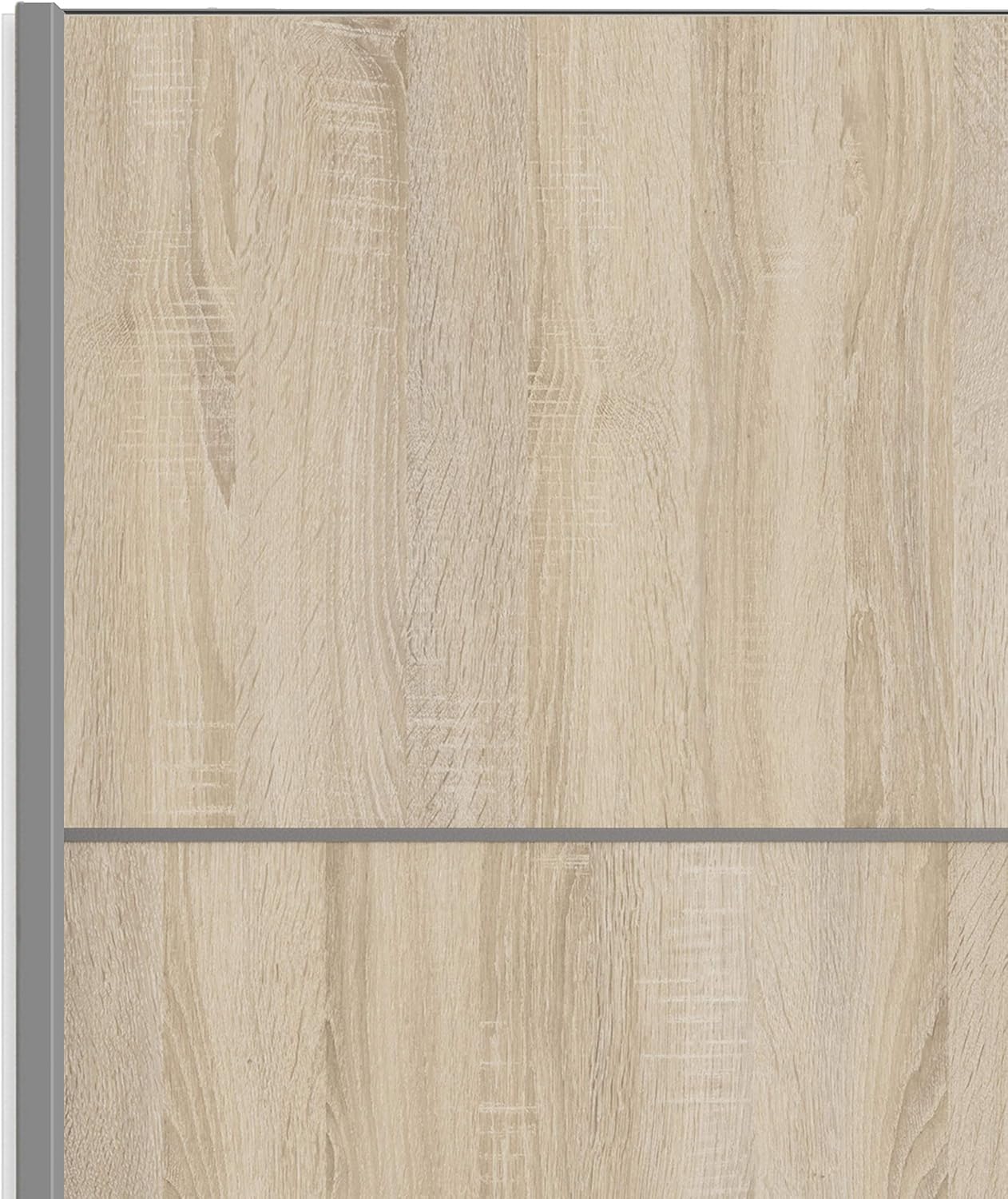 Furniture To Go | Verona Sliding Wardrobe 120cm in White with Oak Doors with 5 Shelves