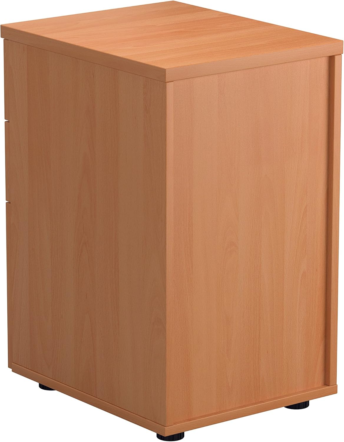 Office Hippo Heavy Duty Pedestal Filing Cabinet, File Cabinet, Office Cabinet with Anti-Tilt Mechanism, Lockable Filing Cabinet, Versatile Under Desk Office Storage - Beech, 3 Drawer