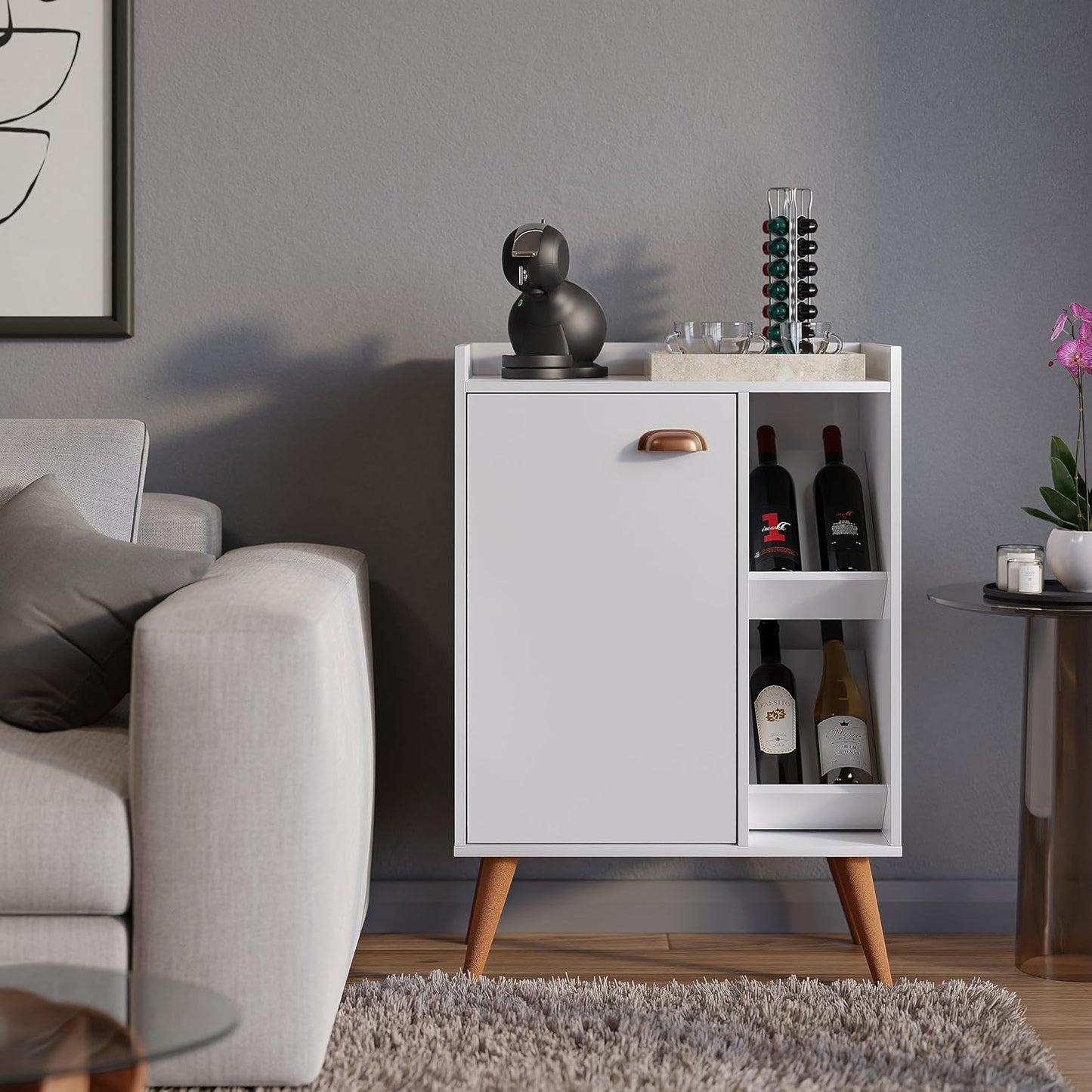 Gaio Marcas e Patentes Cafe Corner Sideboard Buffet Refinement Aurora - White
