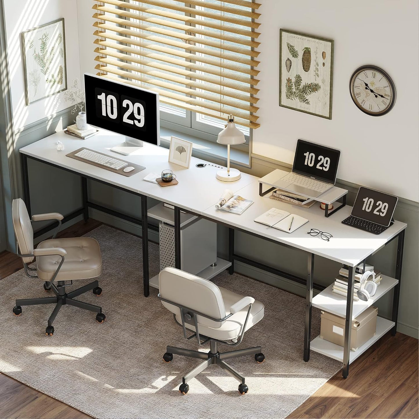 CubiCubi L Shaped Desk White