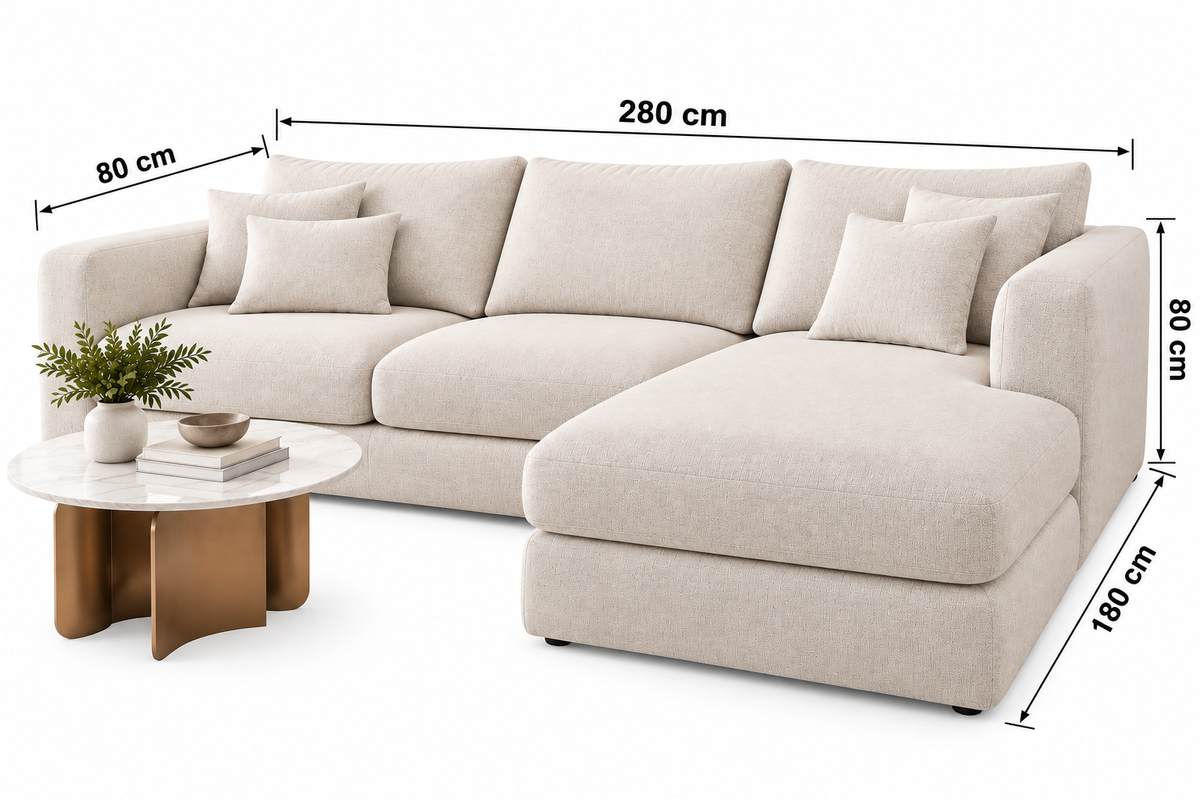 Modern L-Shaped Sectional Sofa with Chaise
