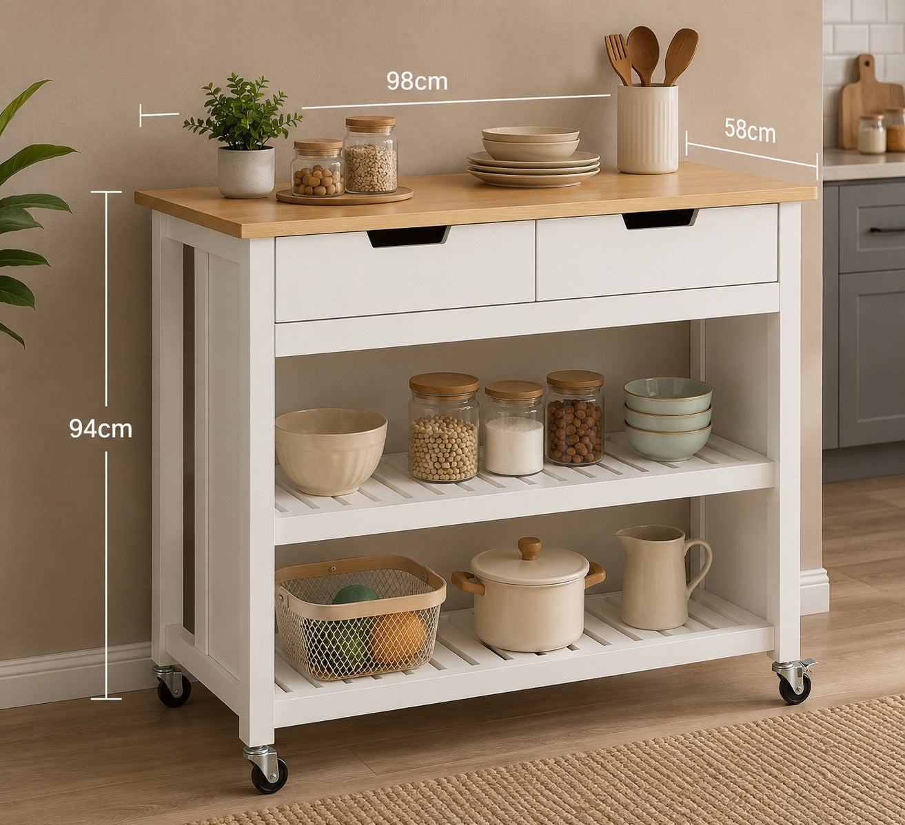 SoBuy Kitchen Trolley Coffee Table