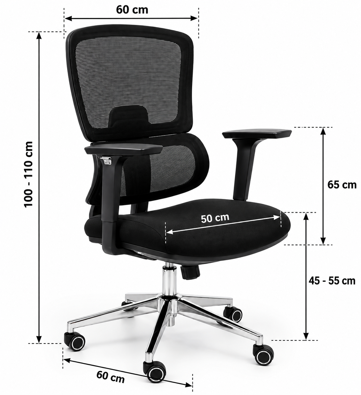 Modern Ergonomic Mesh Office Chair with Adjustable Armrests