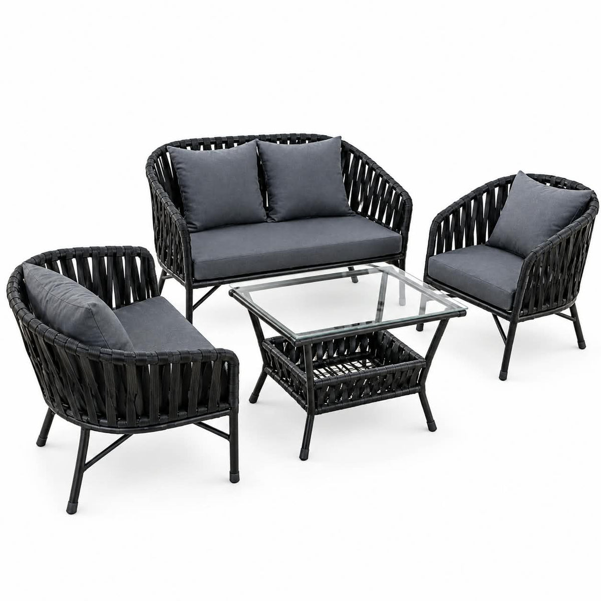 Modern Outdoor Woven Patio Sofa Set