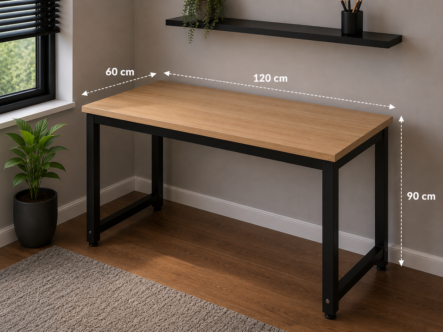 Computer Table PC Laptop Modern Study Table, Office Desk Workstation for Home