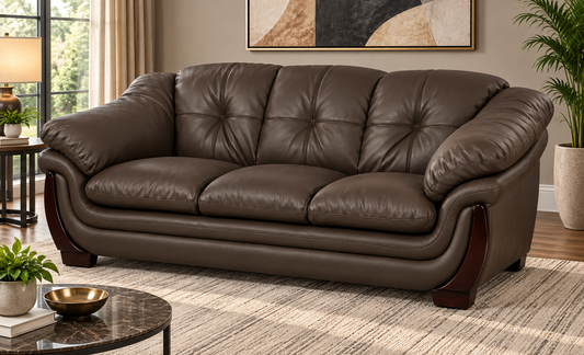 Classic Tufted 3-Seater Sofa with Curved Arms