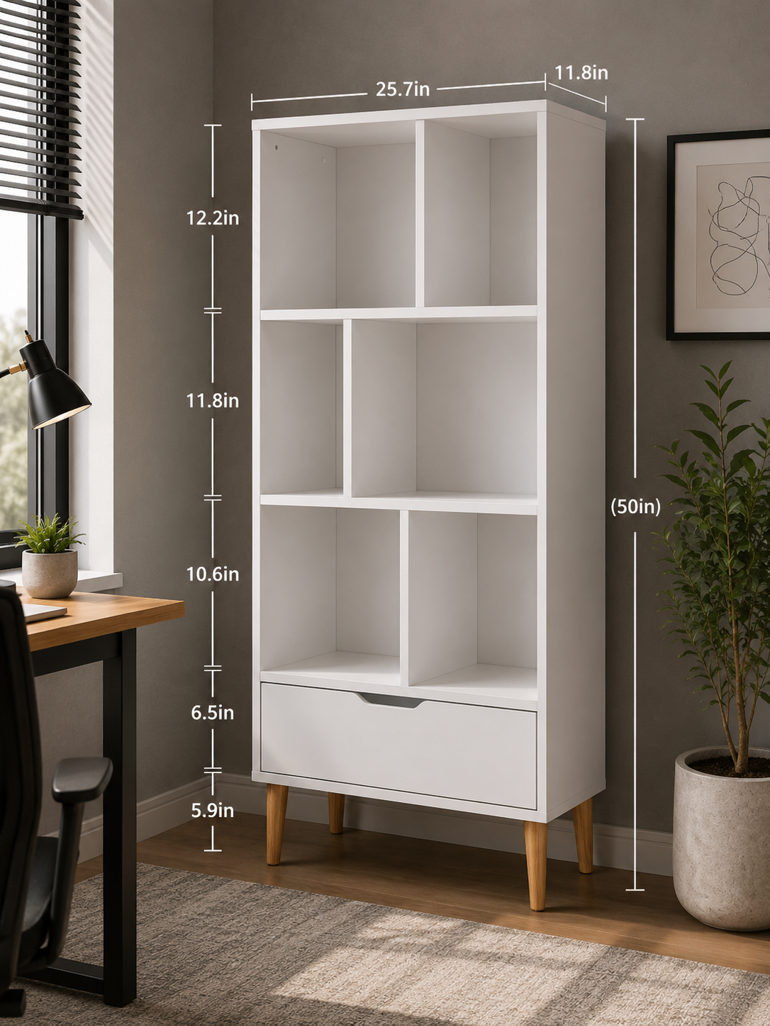 Bookcase Sideboard 6 Cubes Free Standing Bookshelf Unit Display Storage