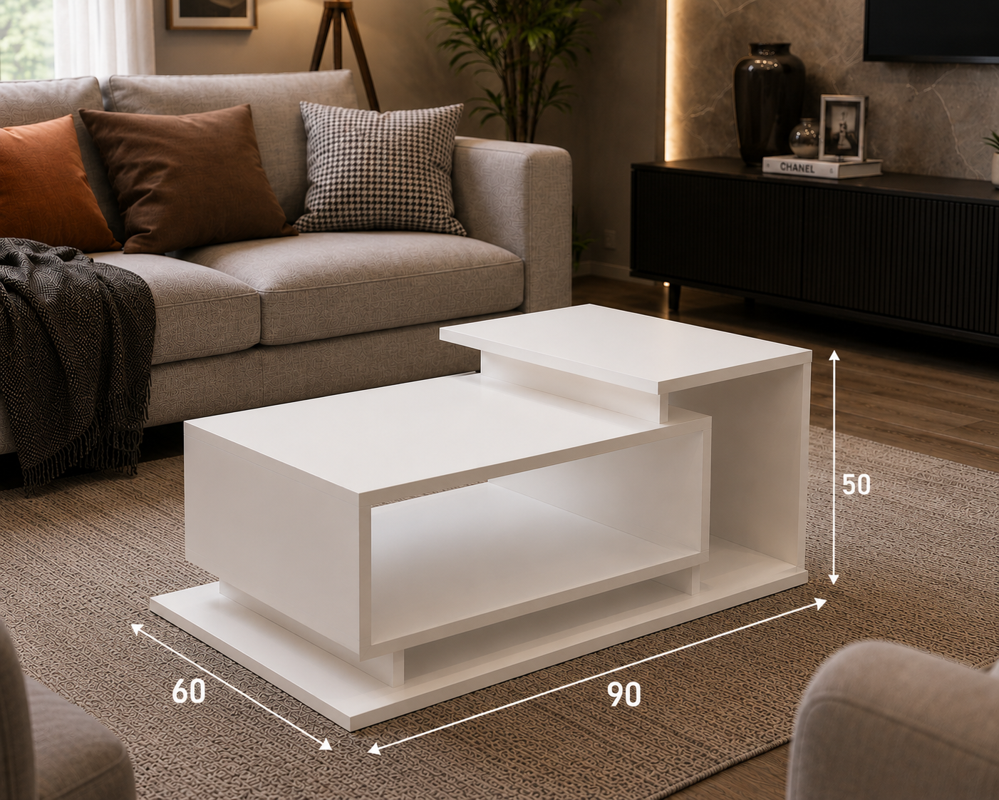 MDF Center Table - White