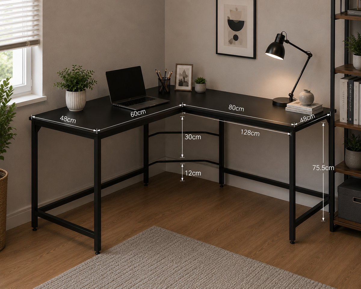 Modern L-Shaped Computer Desk with Corner Design