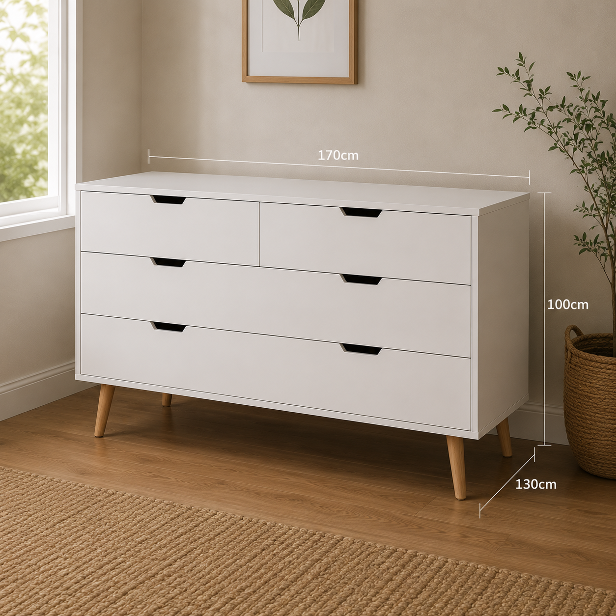 Buffet Server Storage Cabinet Chipboard Sideboard, Concrete Grey