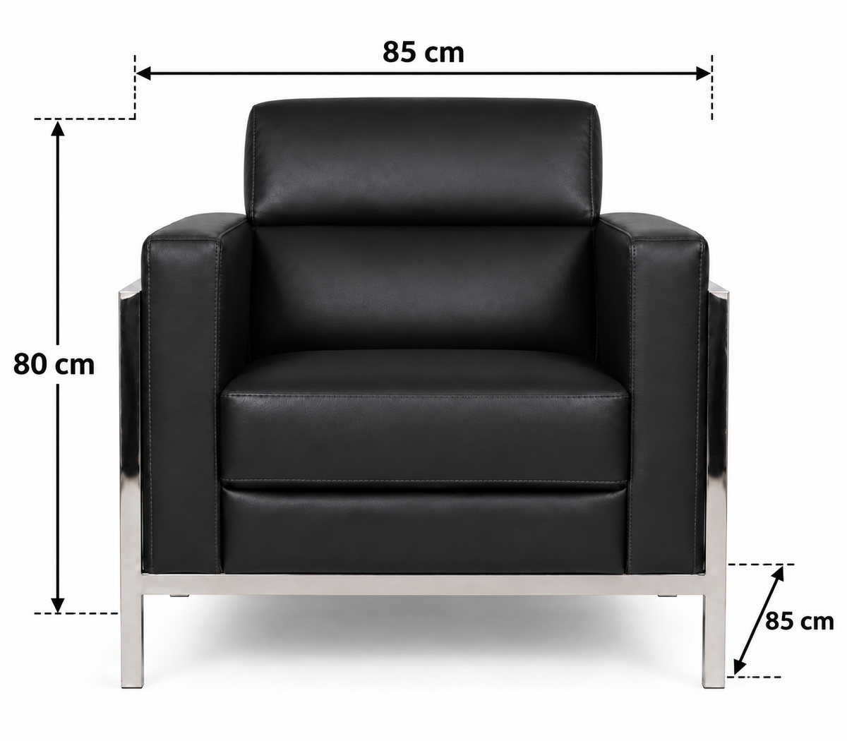 Contemporary Metal-Frame Lounge Armchair