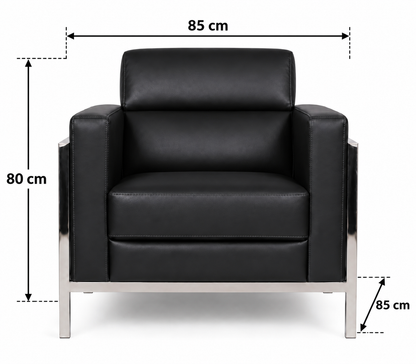 Contemporary Metal-Frame Lounge Armchair
