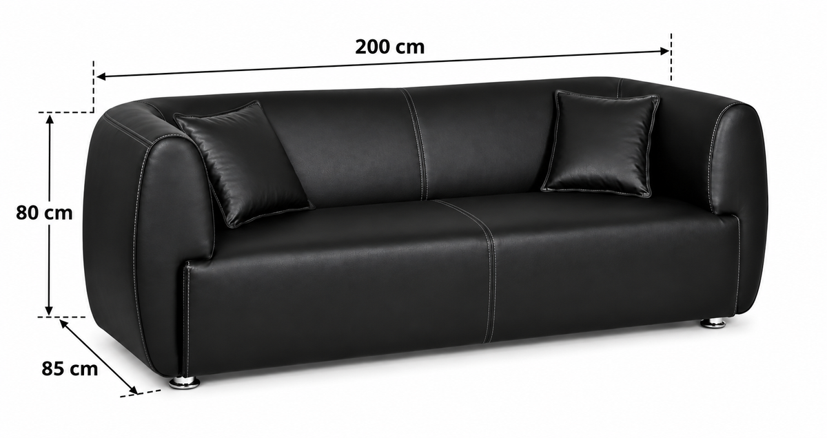Modern Curved 3-Seater Sofa