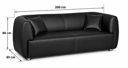 Modern Curved 3-Seater Sofa