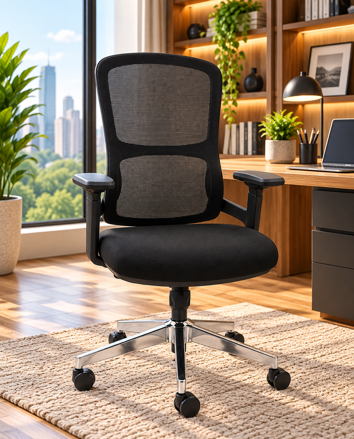 Modern Black Ergonomic Mesh Office Chair