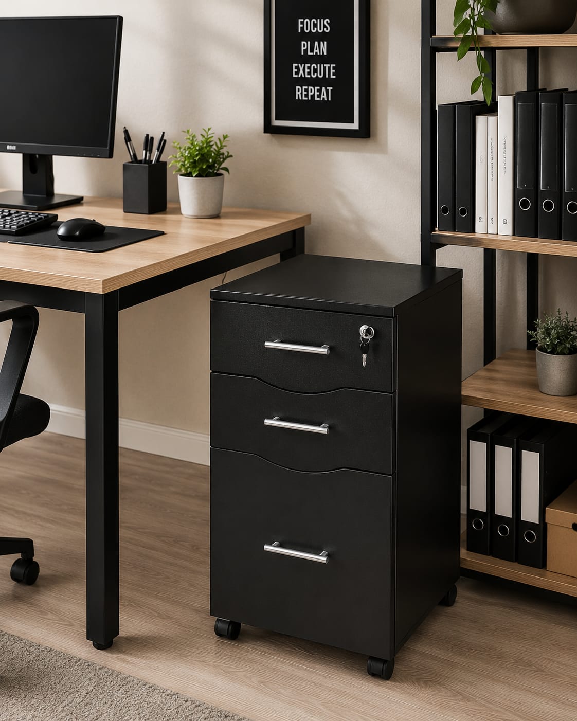 MMT Furniture Designs Ltd Mobile 3 Drawer Pedestal for Office Lockable