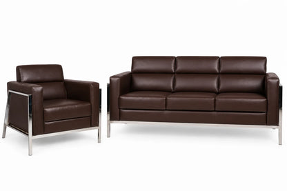 Contemporary Padded Sofa and Lounge Chair Set