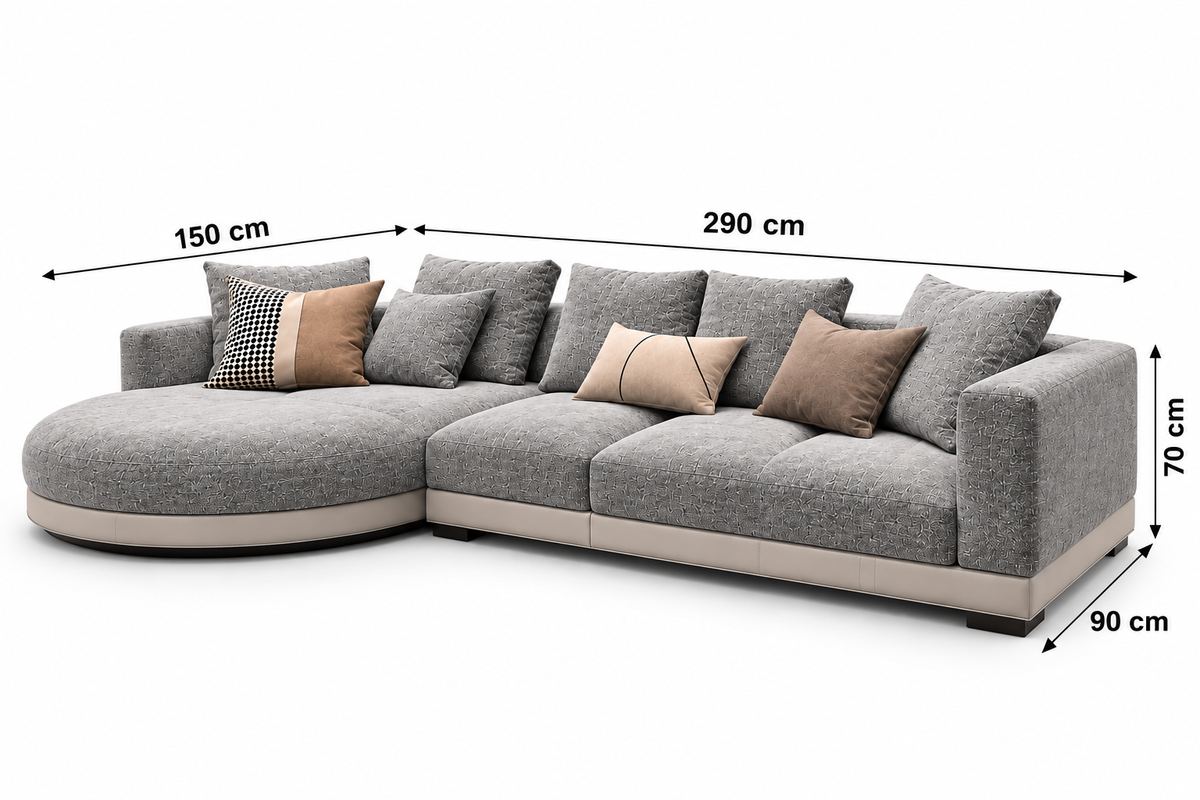 Modern Gray L-Shaped Sectional Sofa