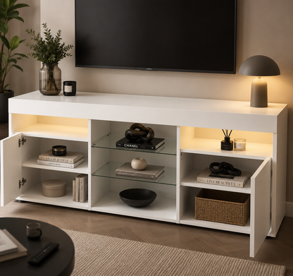 Modern TV Stand with 3 Storage Compartments