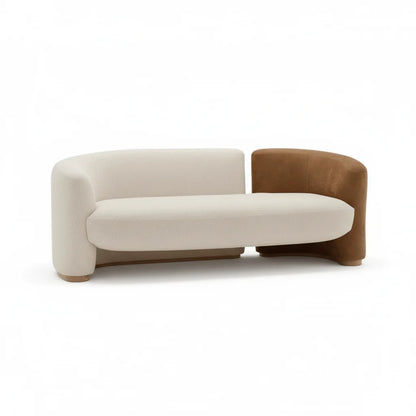 Modern Curved Upholstered 3-Seater Sofa