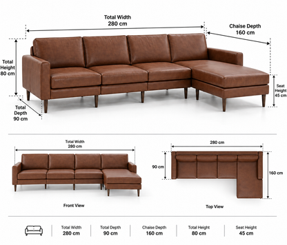 Modern L-Shaped Sectional Sofa with Chaise