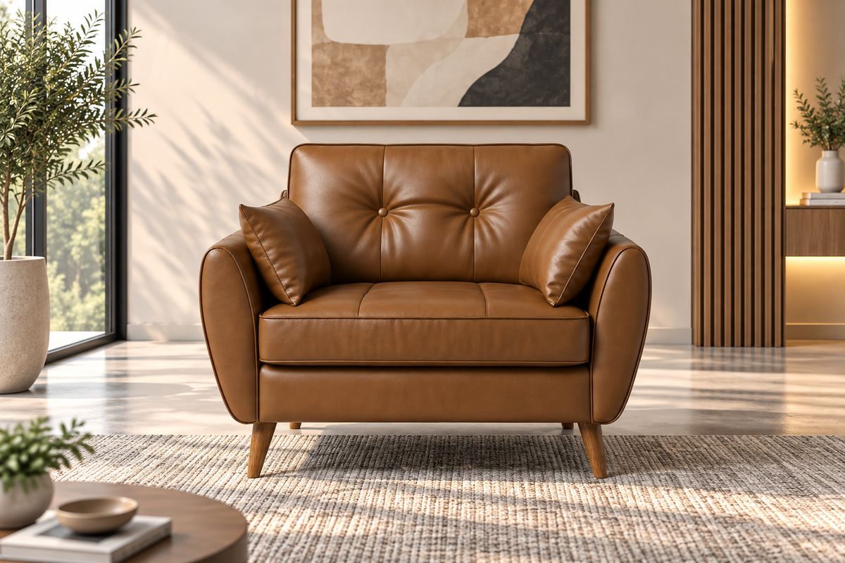Modern 2-Seater Sofa with Button-Tufted Cushions & Side Pillows