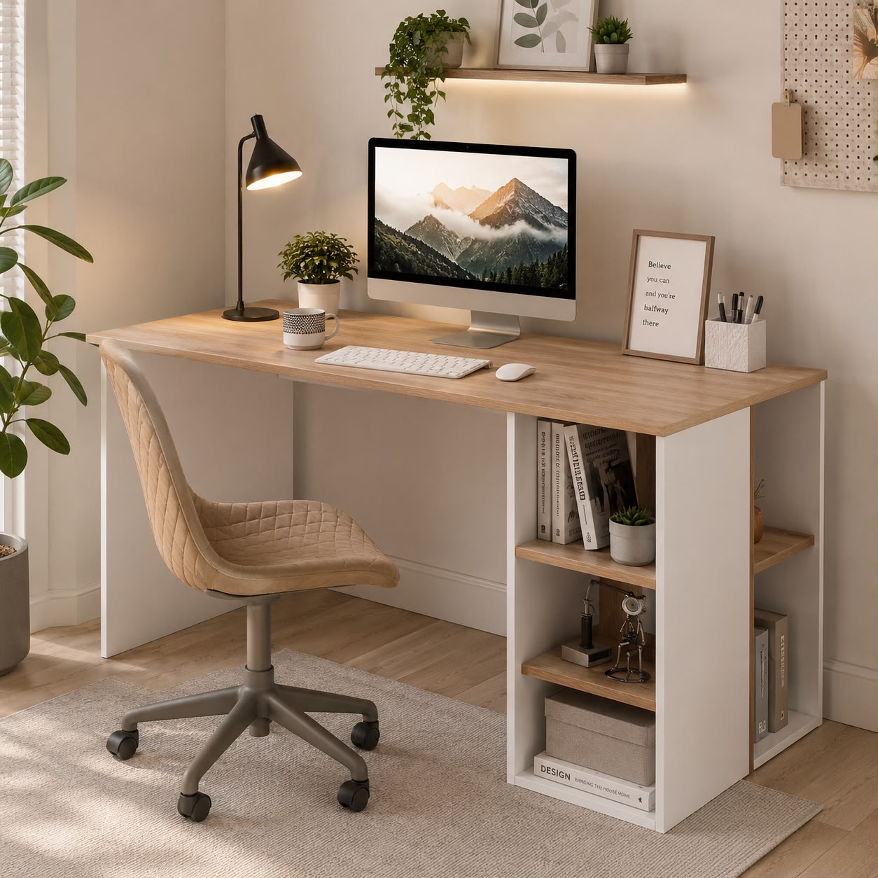 Desk with Side Shelves