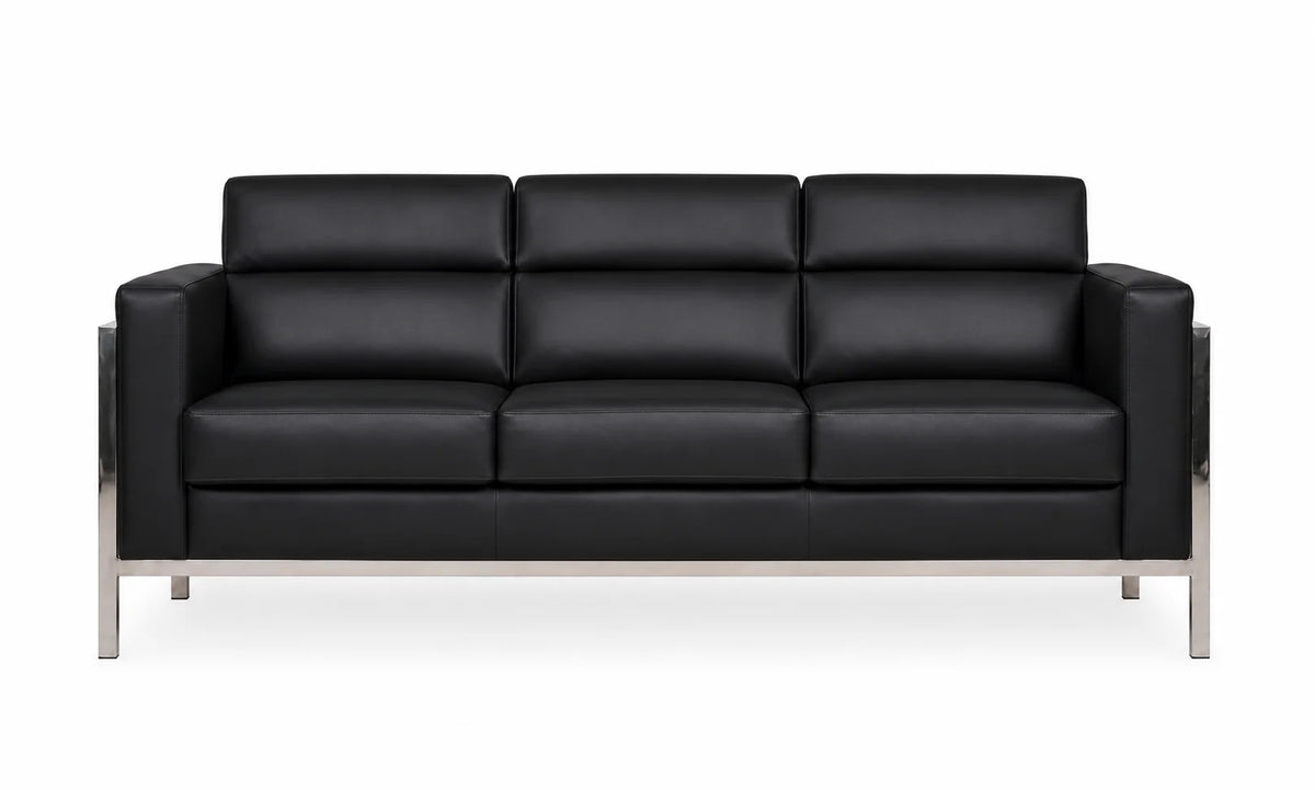 Modern 3-Seater Sofa with Cushioned Backrest