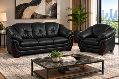 Elegant Curved Lounge Sofa & Armchair Set