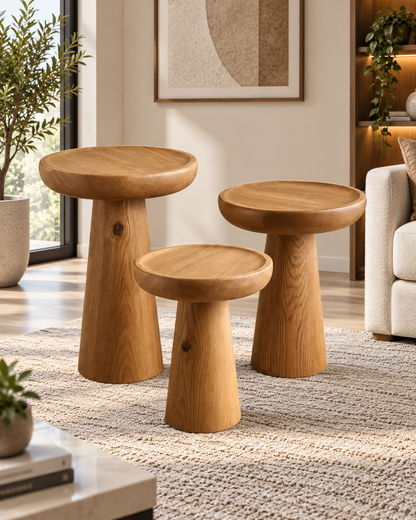 Modern Set of 3 Round Side Tables
