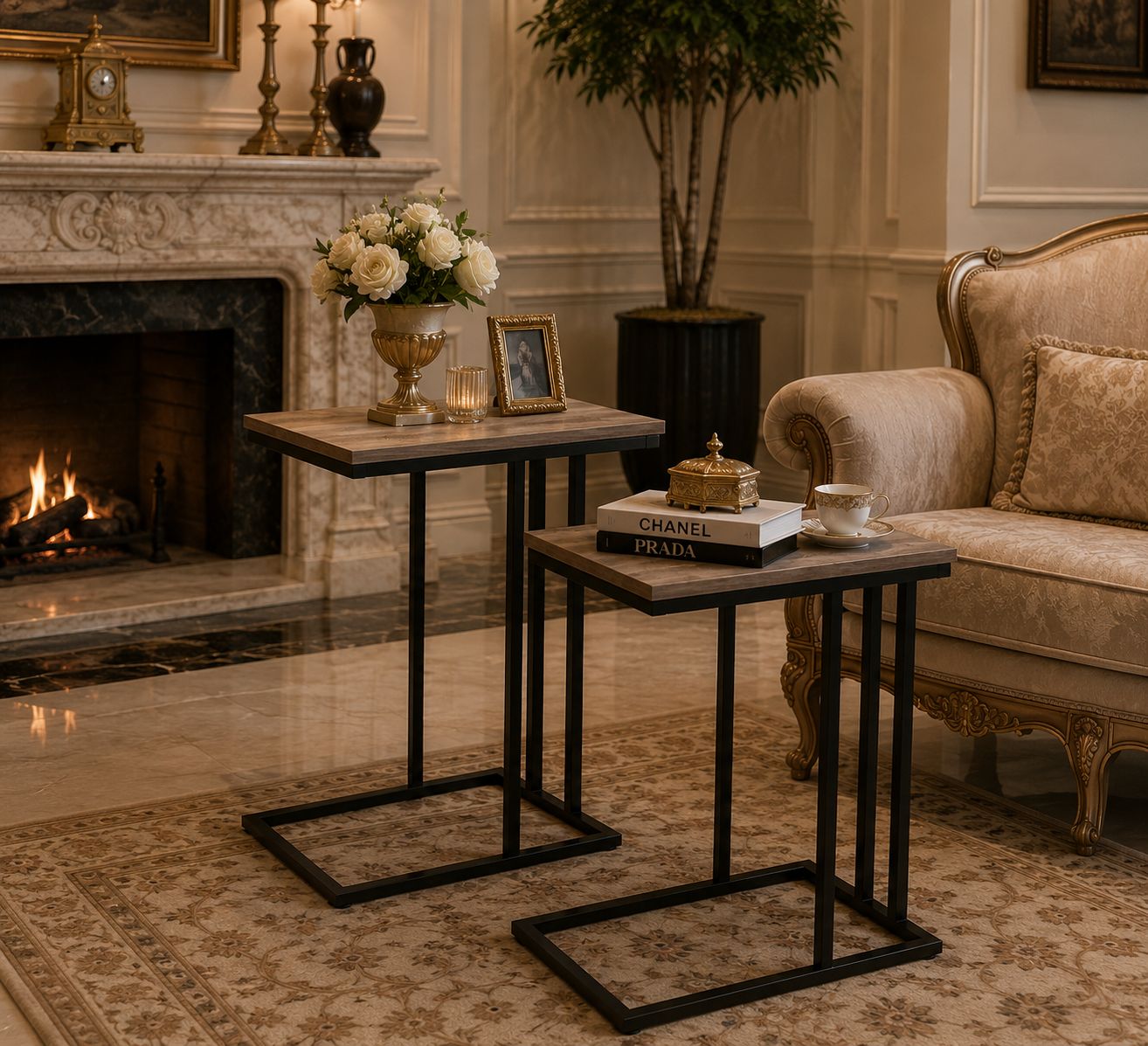 Modern C-Shaped Side Tables