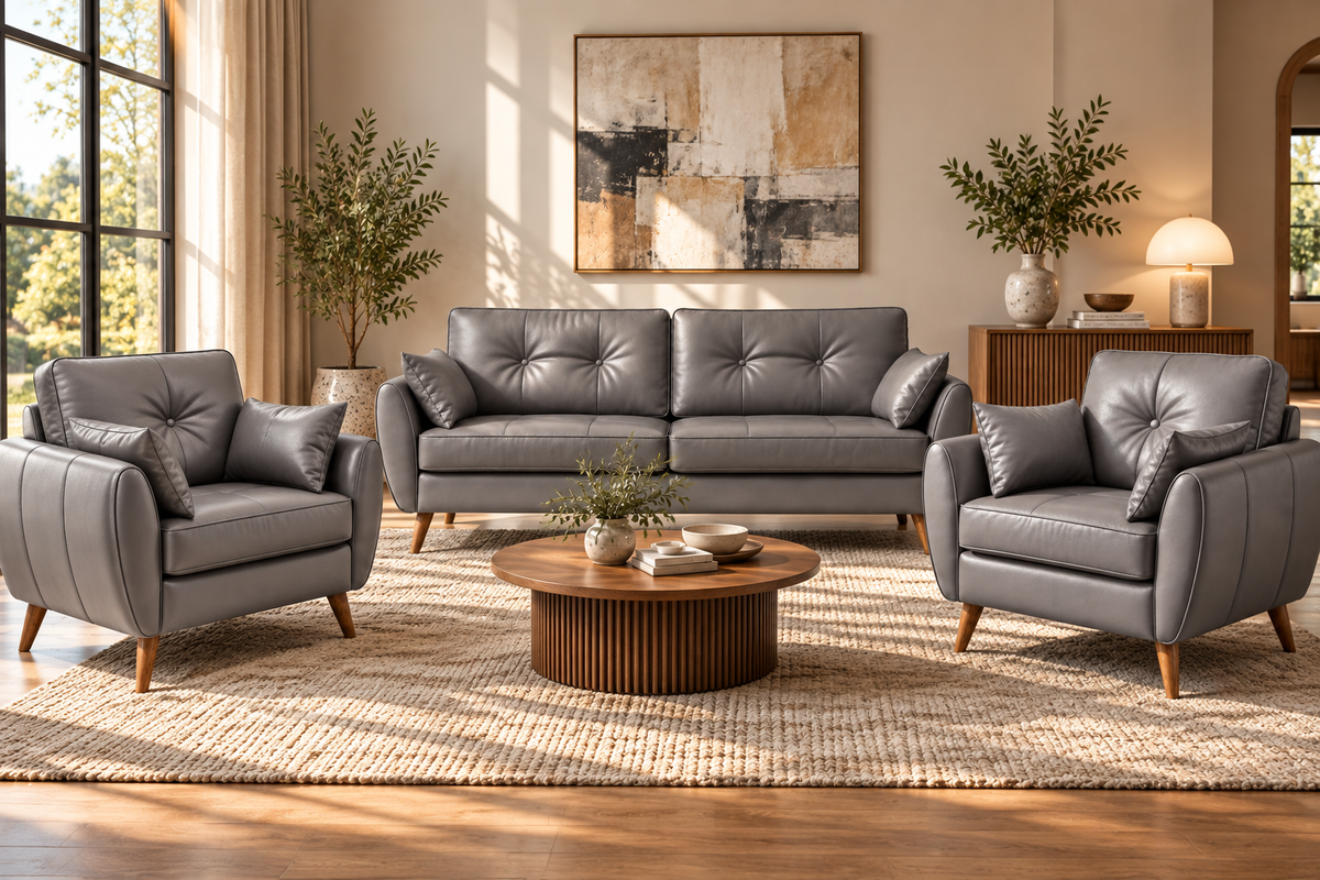 Mifalk Modern Medical Reception Office Seating Set – Sofa + 2 Armchairs