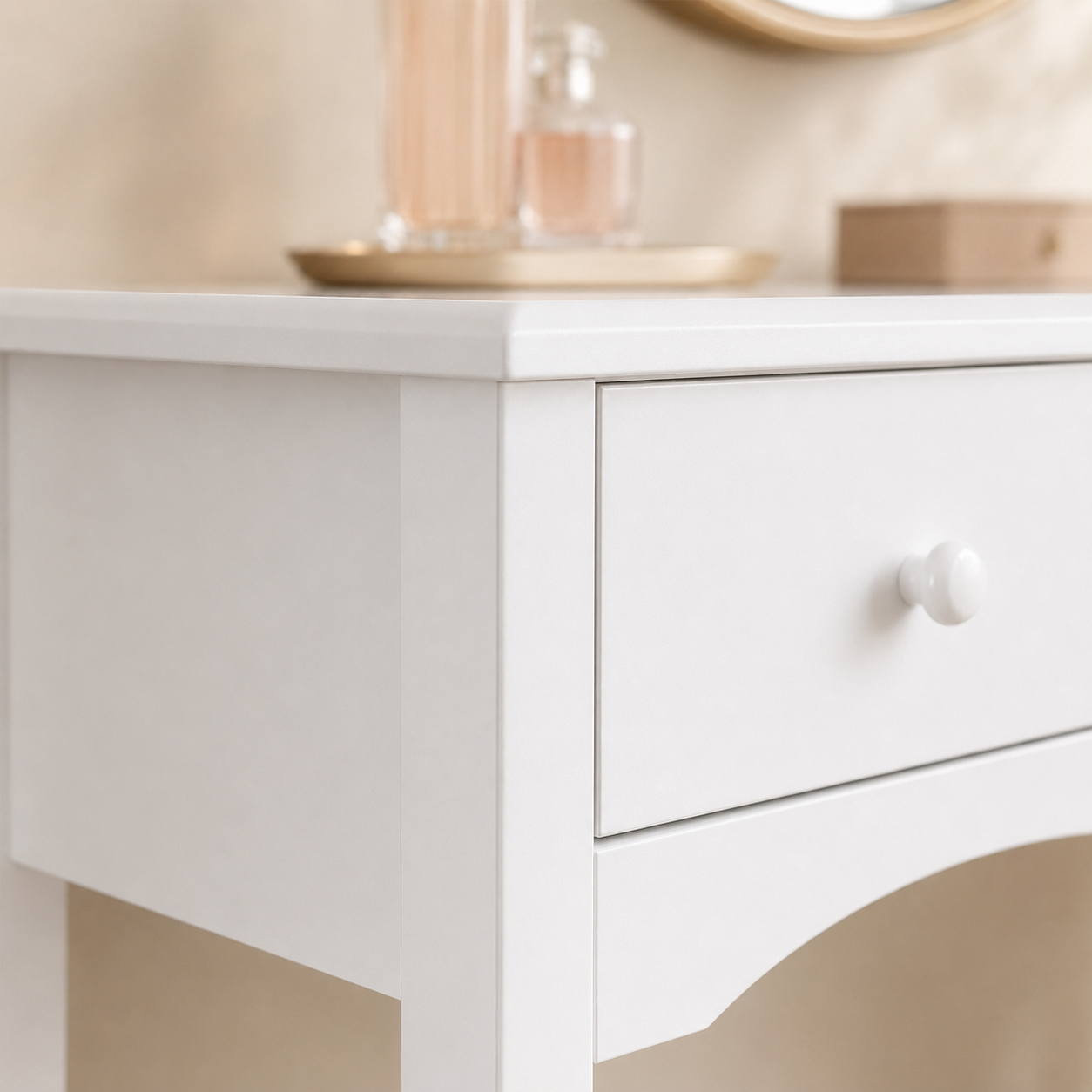 Console Table with 3 Drawers, White