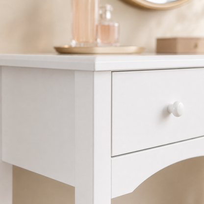 Console Table with 3 Drawers, White
