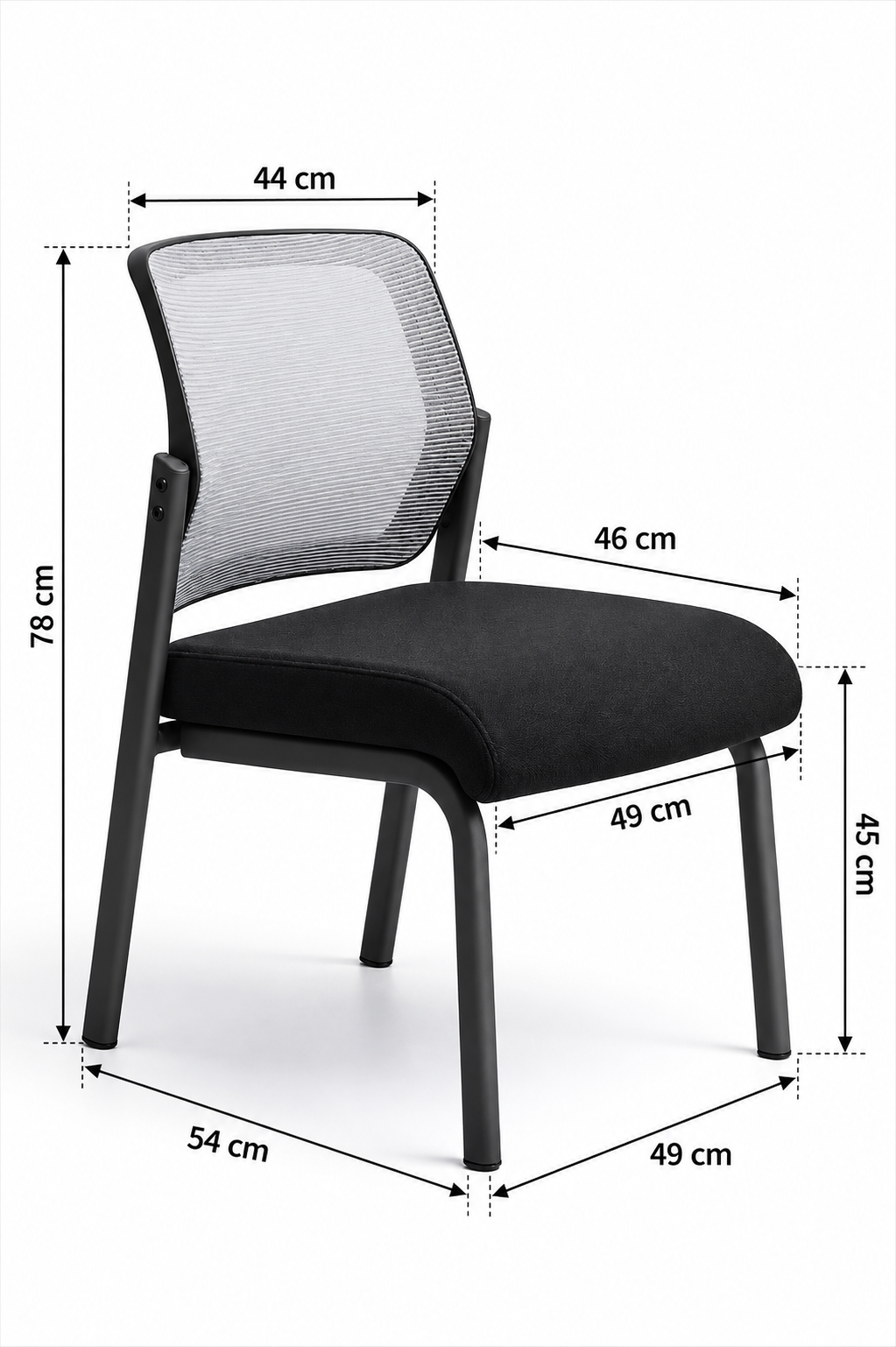 Modern Mesh Visitor Chair with Padded Seat