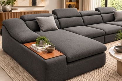 Modern L-Shaped Sectional Sofa with Chaise – Gray