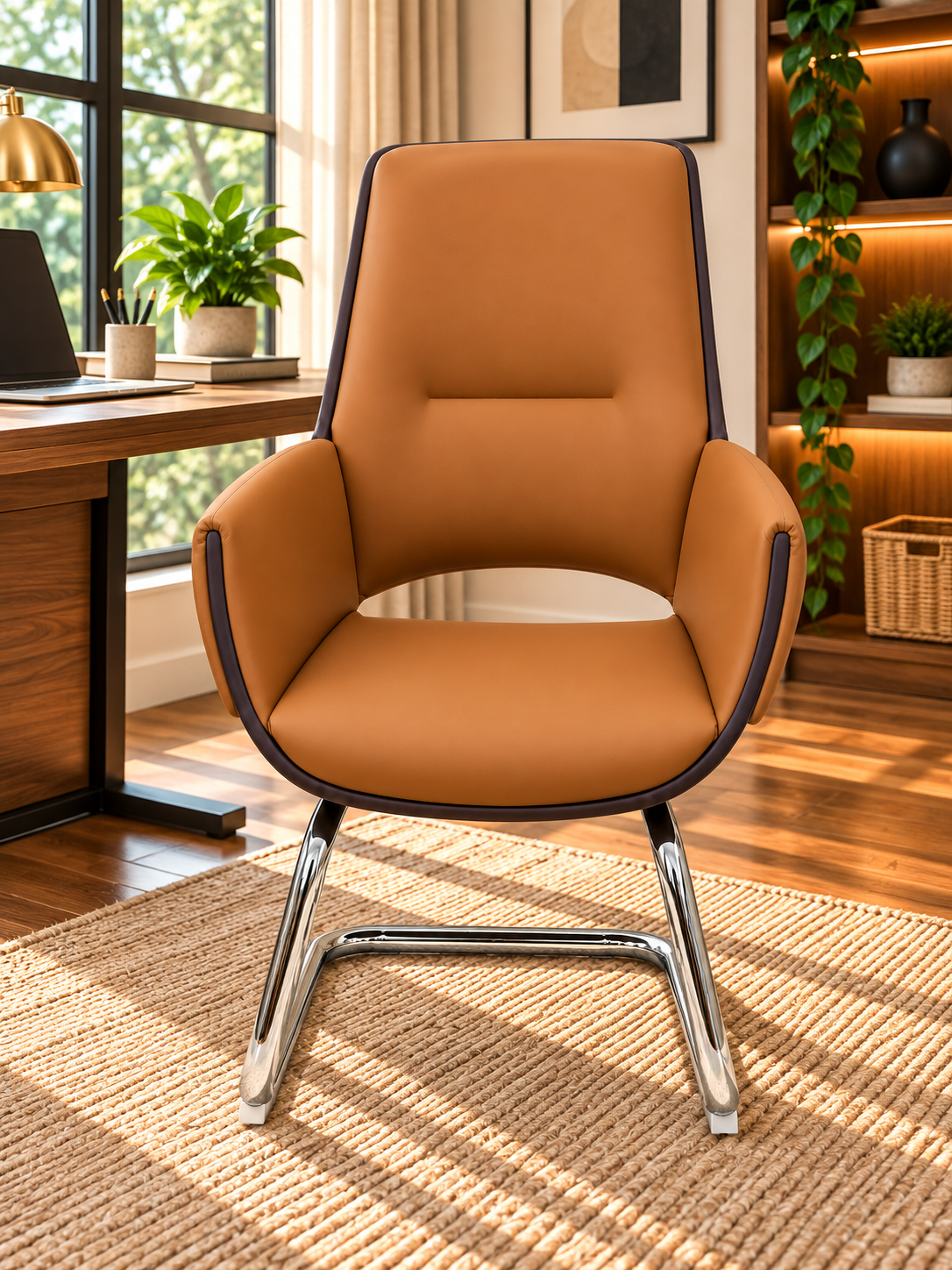 Modern High-Back Padded Visitor Chair