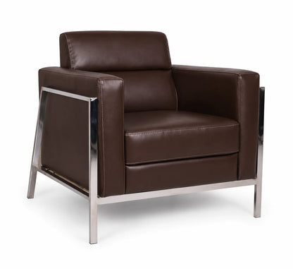 Contemporary Metal-Frame Lounge Armchair