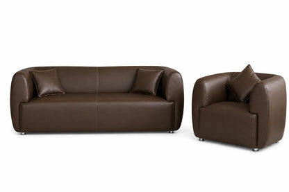 Contemporary Curved Sofa & Accent Chair Set