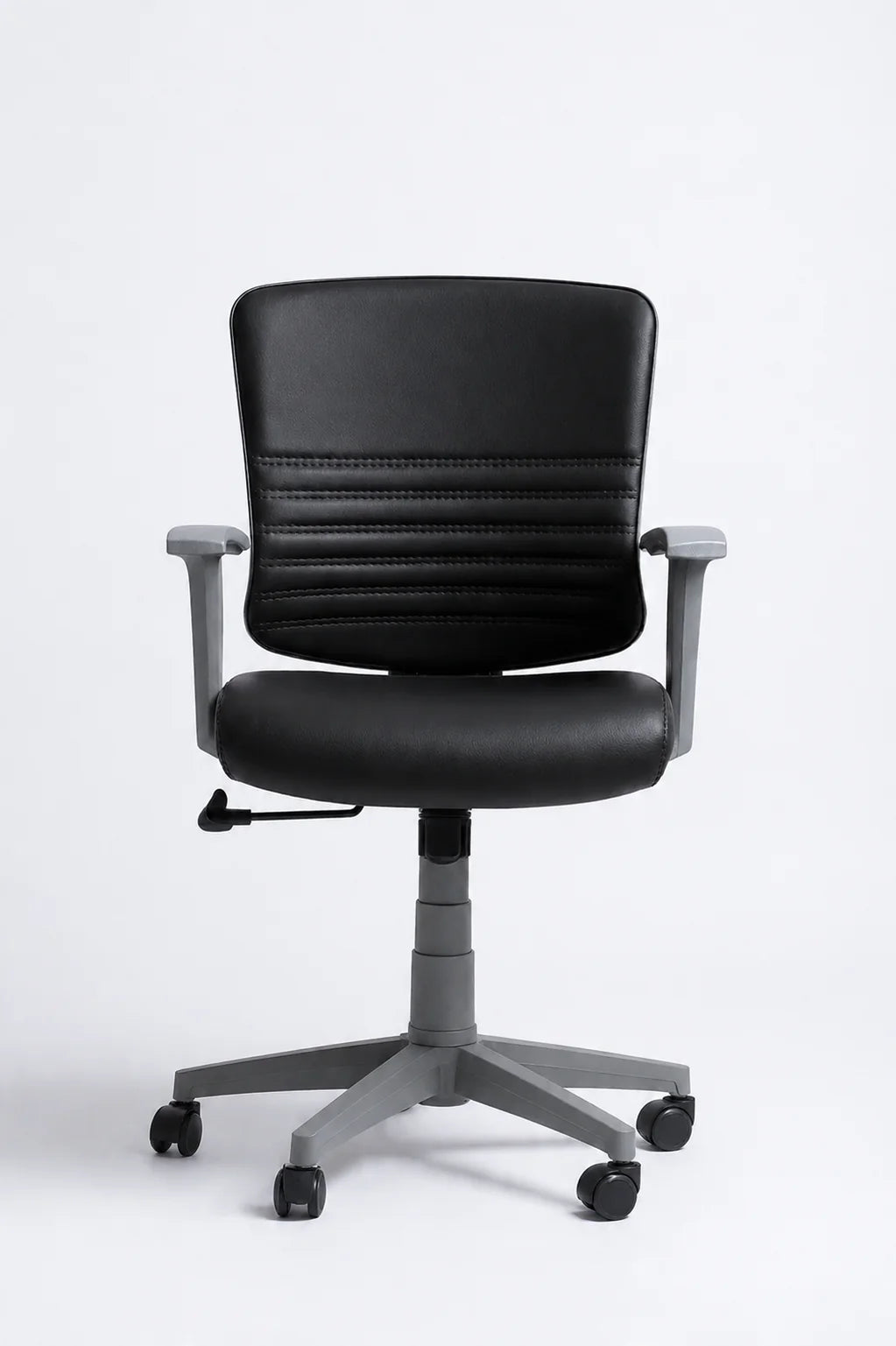 Modern Leather-Look Office Chair with Armrests
