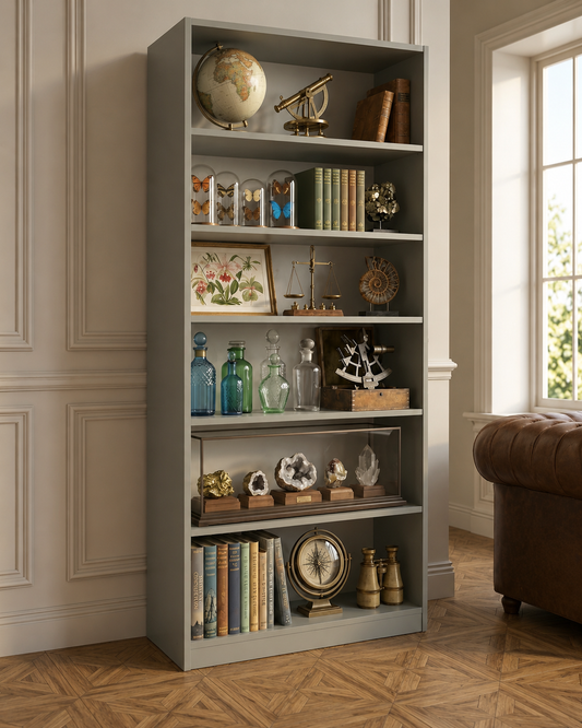 6-Tier Open Bookshelf – Modern Tall Bookcase Display Storage Shelf for Home & Office, Gray