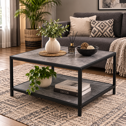 Coffee Table for Living Room, Square Modern Coffee Tables with Storage