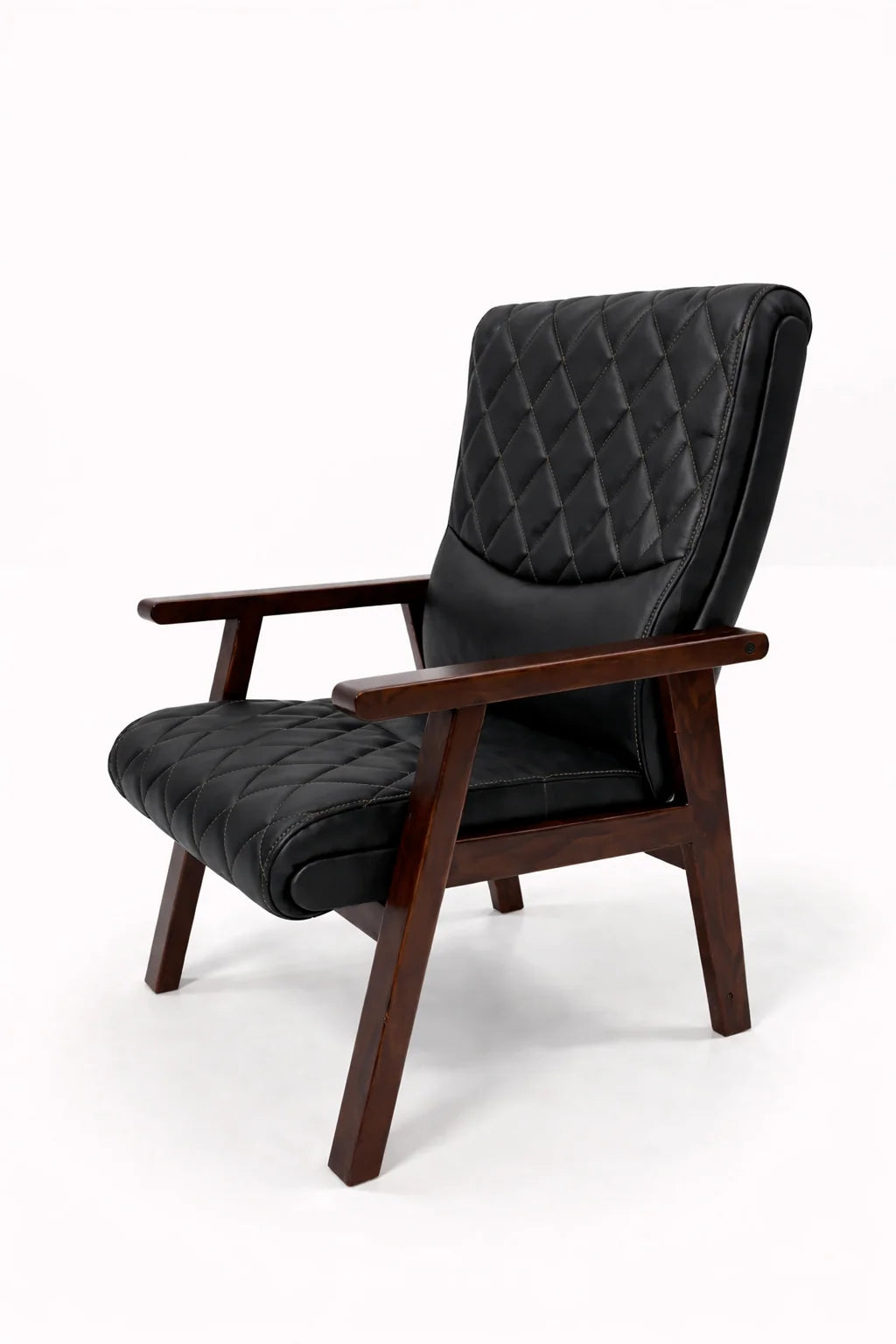 Modern Quilted Leather Accent Armchair