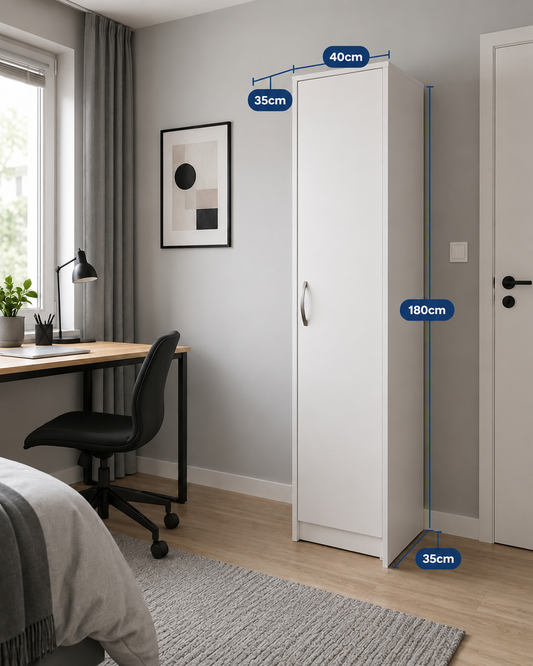 Tall Storage Cabinet with Adjustable Shelves – Freestanding Pantry & Utility Organizer, White