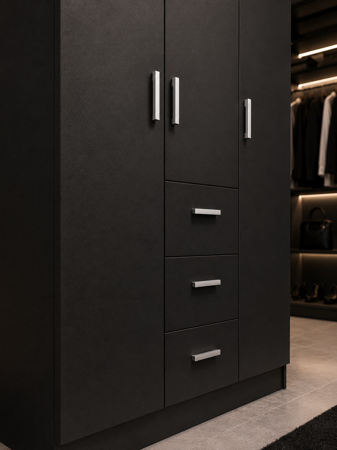 Panana Modern 3 Doors 3 Drawers Wardrobes